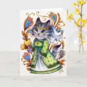 Domestique mariale - carte de voeux mignonne de (Fleur jaune)