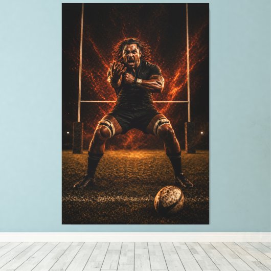 Domination Implacable – Imprimé sur Toile de Rugby (Insitu (Plancher de Bois))