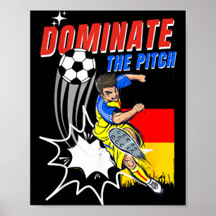 Domineer Het Veld Voetbalspeler Actie Duitsland Vl Poster