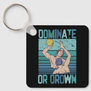 Domineren of omlaag Retro Water Polo Speler  S Sleutelhanger