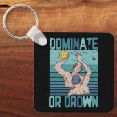 Domineren of omlaag Retro Water Polo Speler S Sleutelhanger (Voorkant)