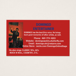 DOMINGO-VISITEKAARTJES VISITEKAARTJE