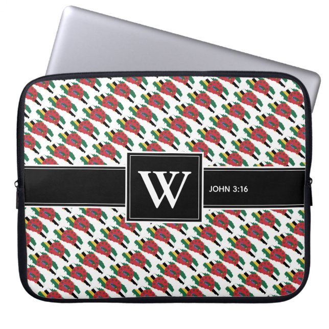DOMINICA Christelijke scriptmonogram laptop Sleeve (Voorkant)