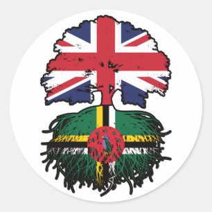 Dominica Dominican - Brits - Groot - Brittannië - Ronde Sticker