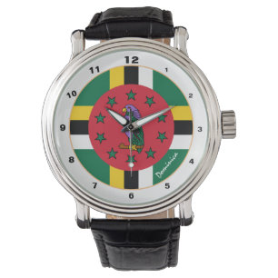 Dominica Flag & Dominica trendy mode/design Horloge