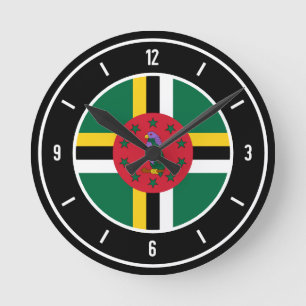 Dominica Flag Elegant Ronde Klok