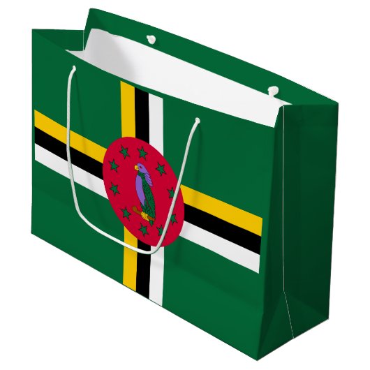 Dominica Flag Groot Cadeauzakje (Voorkant Gekanteld)