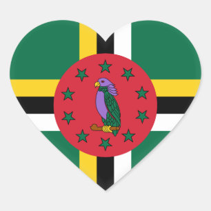Dominica Flag Hart Sticker