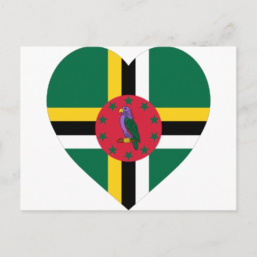 Dominica Flag Heart Briefkaart (Voorkant)