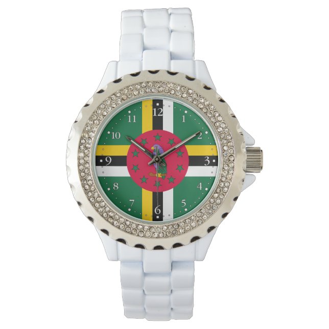 Dominica Flag Horloge (Voorkant)