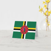 Dominica Flag Kaart (Gele Bloem)