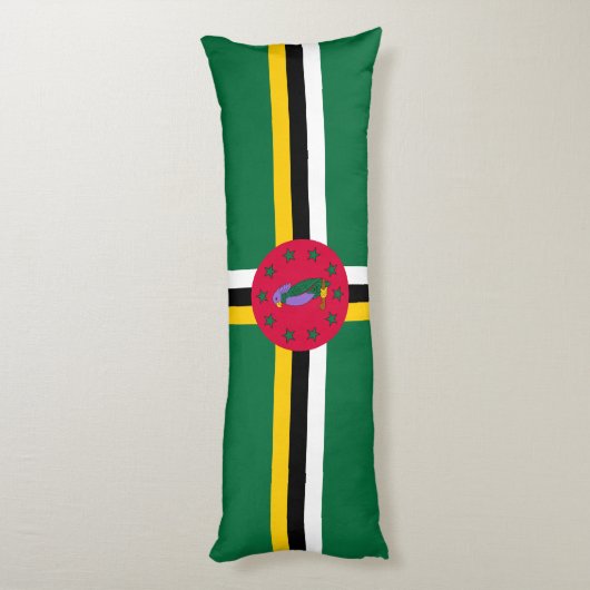 Dominica Flag Lichaamskussen (Achterkant (Verticaal))
