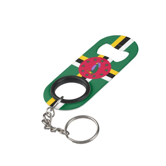 Dominica Flag Mini Flessenopener (Achterkant Gekanteld)