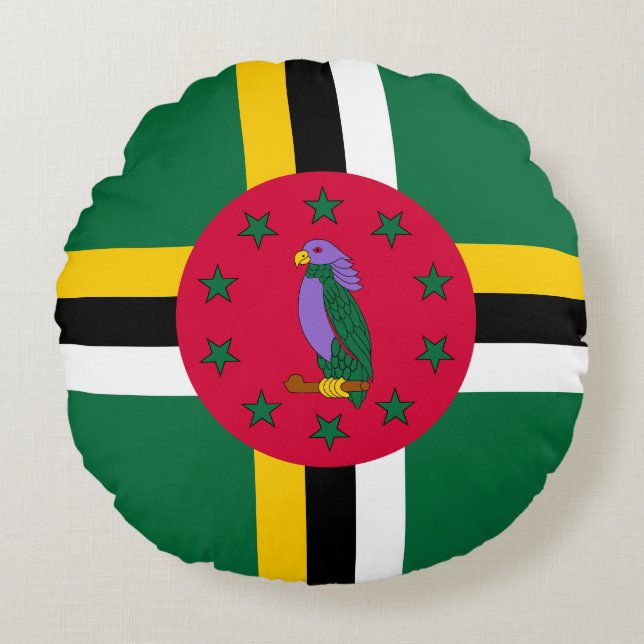 Dominica Flag Rond Kussen (Voorkant)