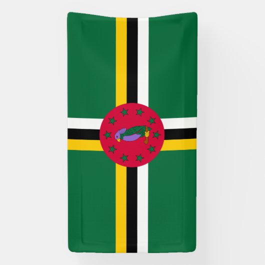 Dominica Flag Spandoek (Verticaal)
