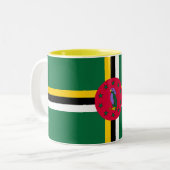 Dominica Flag Tweekleurige Koffiemok (Voorkant links)