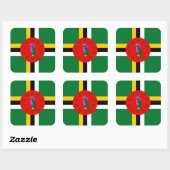Dominica Flag Vierkante Sticker (Vel)