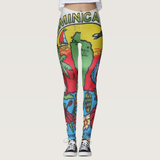 Dominica kaart zonsondergang. leggings