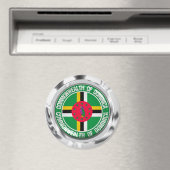Dominica Round Emblem Magneet (Insitu (Vaatwasser))