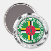 Dominica Round Emblem Magneet (Voorkant / Achterkant)