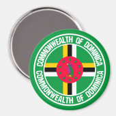 Dominica Round Emblem Magneet (Voorkant / Achterkant)