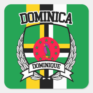 Dominica Vierkante Sticker