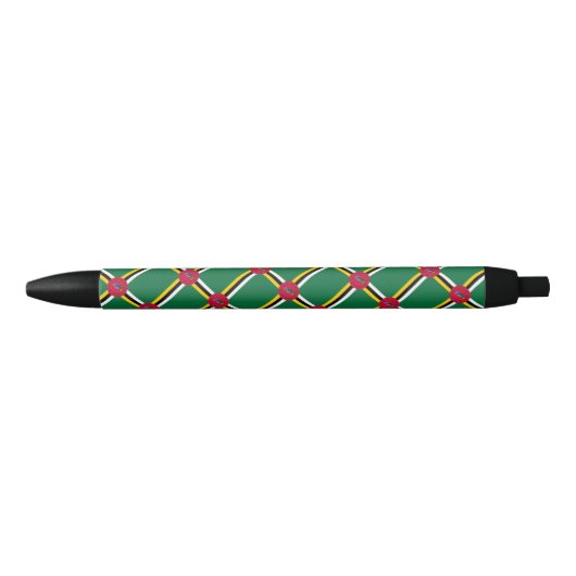 Dominica vlag balpen zwarte inkt pen (Voorkant)