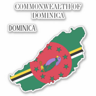 Dominica Vlag Charmante Patriottische Kaart Sticker