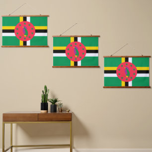 Dominica-vlag Hangend Wandkleed