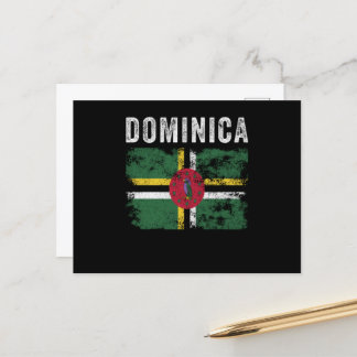 Dominica - vlag Onderdruk Dominicaanse vlag Briefkaart