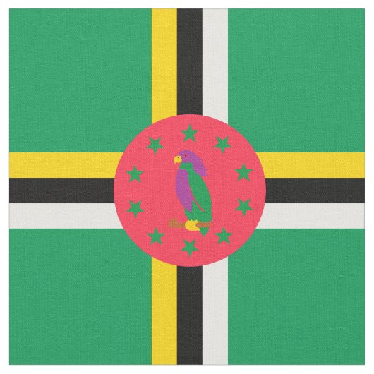 Dominica-vlag Stof (Close Up)