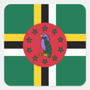 Dominica-vlag Vierkante Sticker