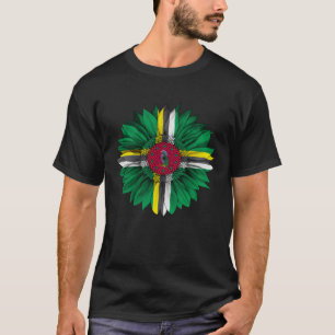 Dominica Vlag Zonnebloem Dominicaanse wortels Trot T-shirt