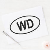 Dominica "WD" Ovale Sticker (Envelop)