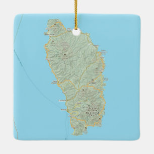 Dominica West-Indië kaart Keramisch Ornament
