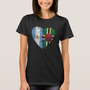 Dominicaanse Argentijnse Vlaggen Hart Argentinië D T-shirt