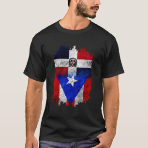 Dominicaanse Dominicaanse en Puerto Ricaanse vlag T-shirt