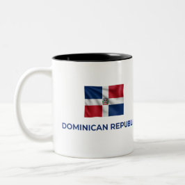 Dominicaanse Eenvoudige Vlag | Eenvoudige Trots Tweekleurige Koffiemok