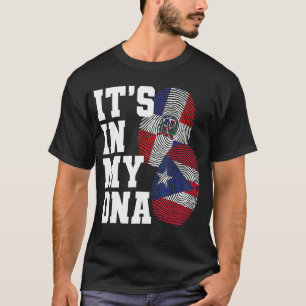 Dominicaanse en Puerto Ricaanse vlag voor DNA-erfg T-shirt