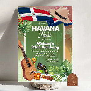 Dominicaanse Havana Night Verjaardagsuitnodiging Kaart