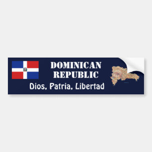 Dominicaanse Rep. Flag + Map Bumpersticker