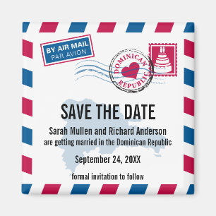 Dominicaanse Republiek Air Mail Bruiloft Save the  Magneet