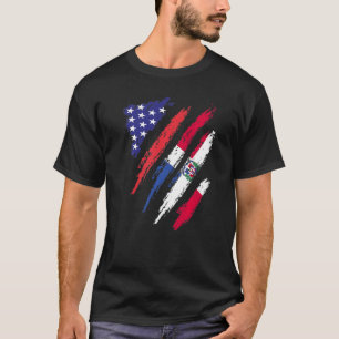 Dominicaanse Republiek Amerikaanse Groot Flag USA T-shirt