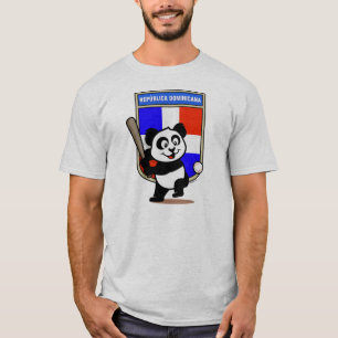 Dominicaanse Republiek Baseball Panda (lichte shir T-shirt