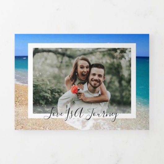 Dominicaanse Republiek bestemming bruiloft Drieluik Uitnodiging (Cover)