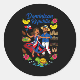 Dominicaanse Republiek Cultuur Dansen Reizen  Ronde Sticker