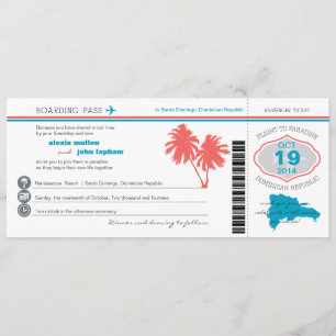 Dominicaanse Republiek die PassWedding Invitation Kaart