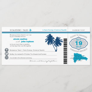 Dominicaanse Republiek die PassWedding Invitation Kaart