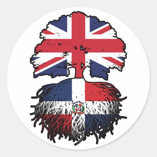 Dominicaanse Republiek Dominicaanse Groot-Brittann Ronde Sticker (Voorkant)