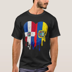 Dominicaanse Republiek Ecuador Flag Heart Citizen T-shirt